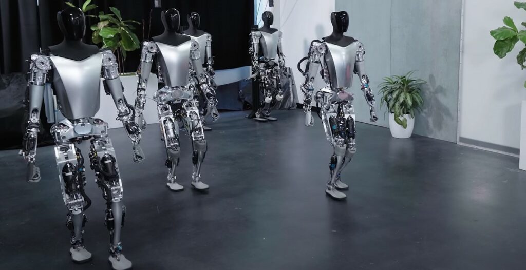 Tesla bots los robots humanoides de elon musk ya estan