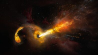 Agujero negro asesino despedazo estrella restos esparcidos galaxia portada