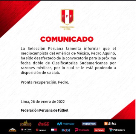 La seleccion de peru sufrio su primera derrota a dos