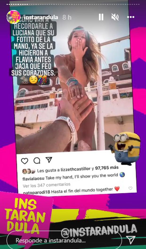 Patricio Parodi publica una romántica foto con Luciana Fuster, pero primero lo hizo con su ex Flavia Laos.  (Foto: Instagram @instarandula)