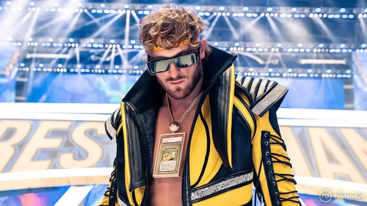 Logan Paul durante su aparición en WrestleMania 38