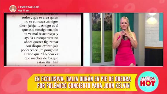 Dalia Durán dice que John Kelvin no le dará dinero para sus hijos