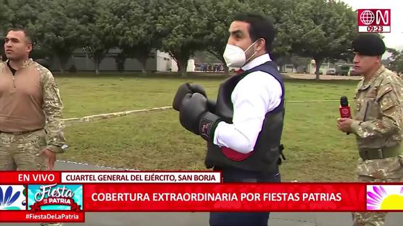 El periodista fernando llanos boxea contra un militar