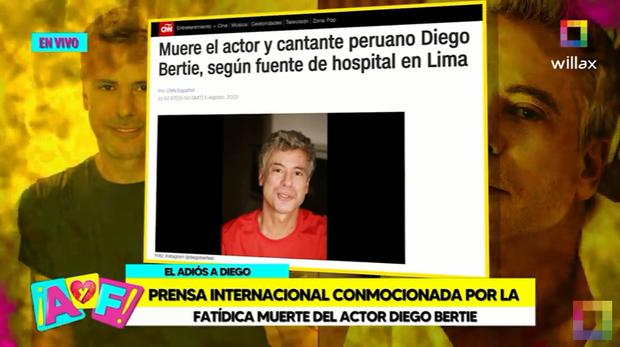 Diego Bertie: La prensa internacional informó sobre la muerte del famoso actor peruano 2 La prensa internacional informó sobre la muerte de Diego Bertie. (Foto: Captura Willax TV).