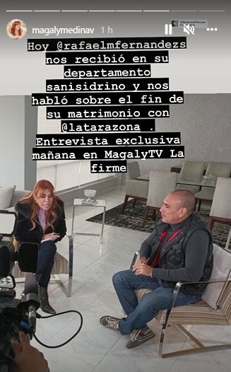 Karla Tarazona: Magaly Medina anuncia entrevista con Rafael Fernández tras anuncio de ruptura 2 Magaly Medina anuncia entrevista con Rafael Fernández tras anunciar su ruptura. (Foto: @magalymedinav).