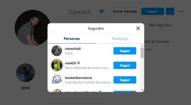 Piqué ya sigue a clara en instagram (foto: gerard piqué/ captura instagram)