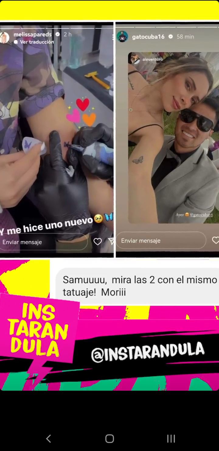 Melissa Paredes acusada de imitar a Ale Venturo: 'Mismo tatuaje en mismo brazo' (FOTOS) 2 Melissa Paredes acusada de imitar a Ale Venturo Mismo tatuaje