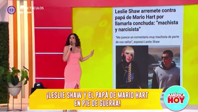 Janet Barboza sobre la pelea entre el papá de Mario Hart y Leslie Shaw: 'Ella es una cantante' (VIDEO) 2 Janet Barboza sobre la pelea entre el papa de Mario