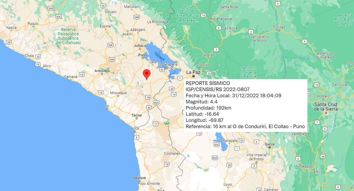 Un temblor de magnitud 4.4 sacudió Puno la tarde del sábado 31 de diciembre 1 Un temblor de magnitud 44 sacudio Puno la tarde del