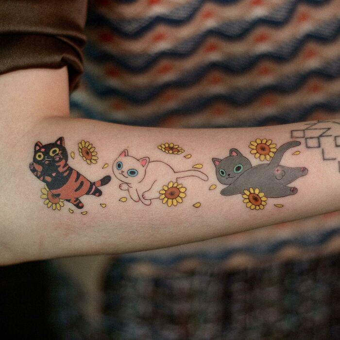 Este artista hace hermosos tatuajes de gatos simples e intrincados