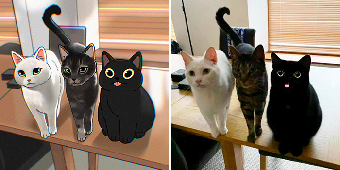 Este artista crea imágenes divertidas de gatos en ilustraciones cómicas (31 imágenes)