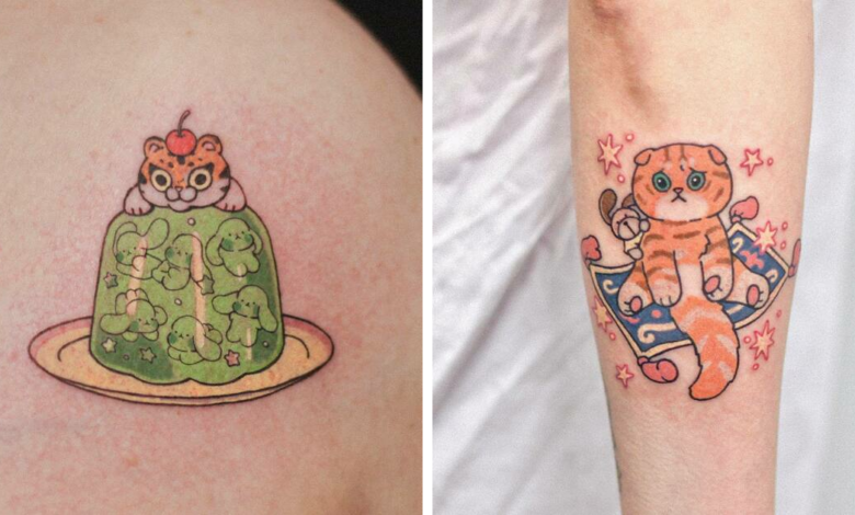 Los artistas del tatuaje hacen disenos muy adorables con temas