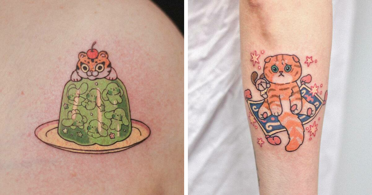 Los artistas del tatuaje hacen diseños muy adorables con temas de animales. 1 Los artistas del tatuaje hacen disenos muy adorables con temas
